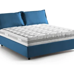 Dcarrar tweepersoonsbed, Opbergbed met stoffen bekleding, 100% Made in Italy, Opening aan de voorkant, inclusief matras 160×190 cm, Blauw Dcarrar tweepersoonsbed, Opbergbed met stoffen bekleding, 100% Made in Italy, Opening aan de voorkant, inclusief matras 160×190 cm, Blauw