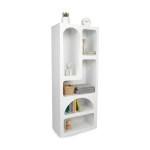 Dgargiul-kast, Buffet in de woonkamer, In de woonkamer, Bijkeuken, 60x32h150 cm, Wit Dgargiul-kast, Buffet in de woonkamer, In de woonkamer, Bijkeuken, 60x32h150 cm, Wit