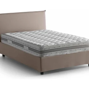 Daceret tweepersoonsbed, opbergbed met stoffen bekleding, 100% Made in Italy, opening aan de voorkant, inclusief matras 120×190 cm, duifgrijs