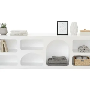 Dgargiul dressoir, buffet in de woonkamer, woonkamer, bijkeuken, 160x38h51 cm, Wit Dgargiul dressoir, buffet in de woonkamer, woonkamer, bijkeuken, 160x38h51 cm, Wit