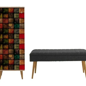 Halmeubel Podgorica, 16 paar, 50x38x135h cm eikenbruin, 7 legplanken, kapstok Halmeubel Podgorica, 16 paar, 50x38x135h cm eikenbruin, 7 legplanken, kapstok