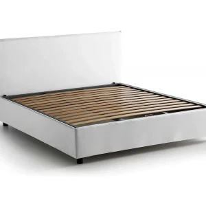 Dalfons tweepersoonsbed, Opbergbed met stoffen bekleding, 100% Made in Italy, Opening aan de voorkant, geschikt voor matras van 140×200 cm, Wit Dalfons tweepersoonsbed, Opbergbed met stoffen bekleding, 100% Made in Italy, Opening aan de voorkant, geschikt voor matras van 140×200 cm, Wit
