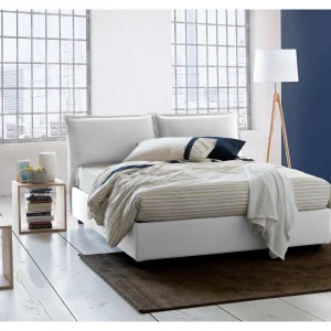 Dcarrar tweepersoonsbed, Opbergbed met stoffen bekleding, 100% Made in Italy, Opening aan de voorzijde, inclusief matras 160×190 cm, Wit Dcarrar tweepersoonsbed, Opbergbed met stoffen bekleding, 100% Made in Italy, Opening aan de voorzijde, inclusief matras 160×190 cm, Wit