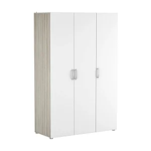 Dmatild grote kledingkast, Slaapkamermeubel, Inloopkast, Kledingkast, 119×51 h185 cm, Eiken en mat wit Dmatild grote kledingkast, Slaapkamermeubel, Inloopkast, Kledingkast, 119×51 h185 cm, Eiken en mat wit