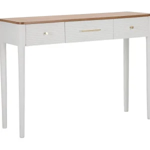 Crypto console, Multifunctionele tafel, Bijzetkast, Gangbureau, 107×37 h80 cm, Wit en Bruin Crypto console, Multifunctionele tafel, Bijzetkast, Gangbureau, 107×37 h80 cm, Wit en Bruin
