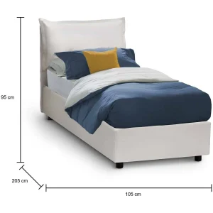 Datzor eenpersoonsbed, Opbergbed met eco-lederen bekleding, 100% Made in Italy, Opening aan de voorkant, inclusief matras van 90×190 cm, Wit Datzor eenpersoonsbed, Opbergbed met eco-lederen bekleding, 100% Made in Italy, Opening aan de voorkant, inclusief matras van 90×190 cm, Wit