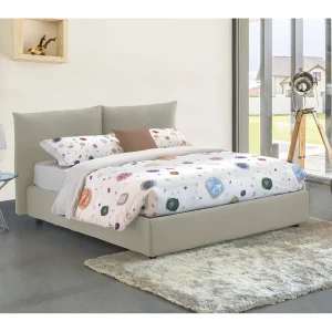 Dmlaka tweepersoonsbed, Opbergbed met stoffen bekleding, 100% Made in Italy, Opening aan de voorkant, geschikt voor matras 160×190 cm, Beige Dmlaka tweepersoonsbed, Opbergbed met stoffen bekleding, 100% Made in Italy, Opening aan de voorkant, geschikt voor matras 160×190 cm, Beige