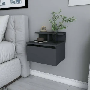 Dpezzol nachtkastje, Laag dekbed, Nachtkastje, Bedplank, 40x32h35 cm, Antraciet Dpezzol nachtkastje, Laag dekbed, Nachtkastje, Bedplank, 40x32h35 cm, Antraciet