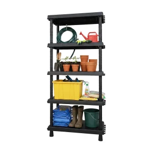 Dastrolog buitenkast, buitenplank, multifunctionele kast met 3 planken, 100% Made in Italy, Antraciet, 72x35h165 cm