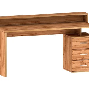 Dchiriche Bureau, Bureau met Sopralzo, Multifunctioneel Bureau, Multi Position Ruimtebesparend Bureau, 160x60h90 cm, Eiken