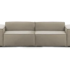 Dmelucc vaste bank, 3-zits lineaire modulaire bank, 100% Made in Italy, Moderne woonkamerbank in stof, 260x95h70 cm, Taupe Dmelucc vaste bank, 3-zits lineaire modulaire bank, 100% Made in Italy, Moderne woonkamerbank in stof, 260x95h70 cm, Taupe