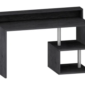 Dcheryshe Bureau, Lineair BureauMet opbergplanken, Multifunctioneel bureau met riser, 140x60h93 cm, Leisteen