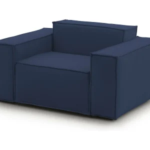 Dciurri fauteuil, Woonkamerfauteuil, 100% Made in Italy, Ontspannende fauteuil in gewatteerde stof, 140x95h70 cm, Blauw Dciurri fauteuil, Woonkamerfauteuil, 100% Made in Italy, Ontspannende fauteuil in gewatteerde stof, 140x95h70 cm, Blauw