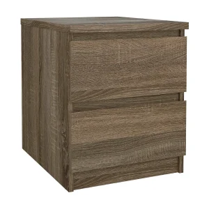 Daiki nachtkastje, Lage ladekast, Nachtkastje, Bedplank, 50×40 h50 cm, Eiken