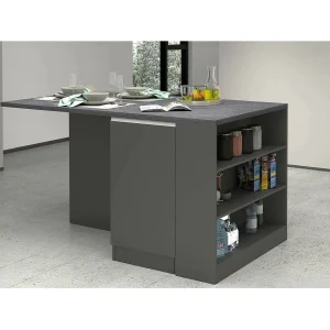 Dcannaval keukeneiland, Multifunctionele kledingkast, Keukenmeubel, Bijzettafel, 100% Made in Italy, 160x90h90 cm, Antraciet en Leisteen Dcannaval keukeneiland, Multifunctionele kledingkast, Keukenmeubel, Bijzettafel, 100% Made in Italy, 160x90h90 cm, Antraciet en Leisteen
