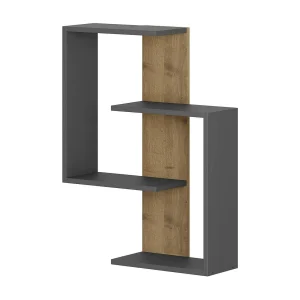 Dpiemont-plank, plank, wandplank, multifunctionele rekken, 64x22h85 cm, antraciet en eiken