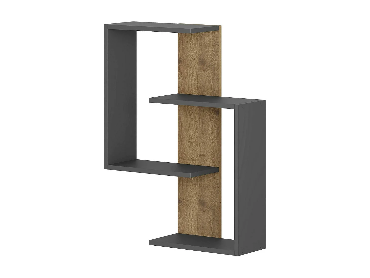 Dpiemont-plank, plank, wandplank, multifunctionele rekken, 64x22h85 cm, antraciet en eiken