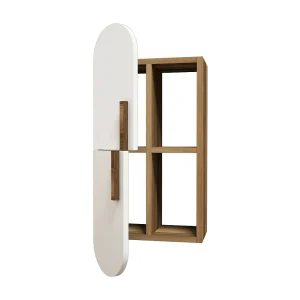 Dfirman Plank, Plank, Wandplank, Multifunctionele Rekken, 35x22h60 cm, Walnoot en Wit Dfirman Plank, Plank, Wandplank, Multifunctionele Rekken, 35x22h60 cm, Walnoot en Wit