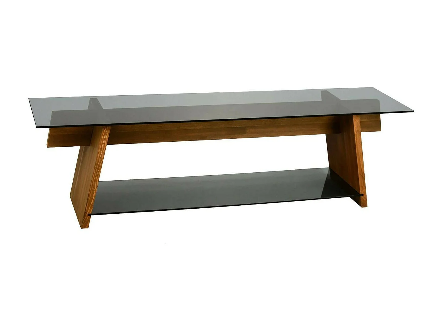 Dpotenz tv-standaard, woonkamermeubel, lage tv-meubel, wandstandaard, 158x40h45 cm, walnoot en zwart