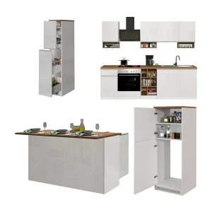 Armend keuken, 30 planken, gemaakt in Italië, hoogglans wit, keukentje, modulair, 3 lades, Apparaten niet inbegrepen Armend keuken, 30 planken, gemaakt in Italië, hoogglans wit, keukentje, modulair, 3 lades, Apparaten niet inbegrepen