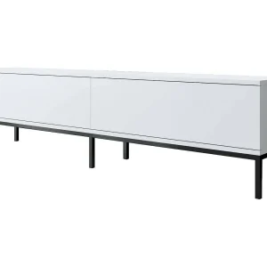 Dpetrell tv-meubel, woonkamer dressoir, laag tv-meubel, gemonteerd wandonderstel, 180x30h47 cm, zwart-wit Dpetrell tv-meubel, woonkamer dressoir, laag tv-meubel, gemonteerd wandonderstel, 180x30h47 cm, zwart-wit
