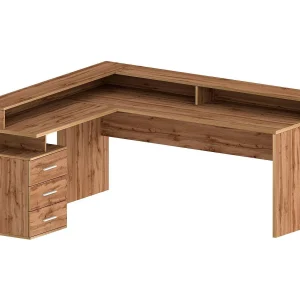 Dcerretell Bureau, Hoekbureau met Hendel, Multifunctioneel Bureau, 180x90h160 cm, Eiken Dcerretell Bureau, Hoekbureau met Hendel, Multifunctioneel Bureau, 180x90h160 cm, Eiken