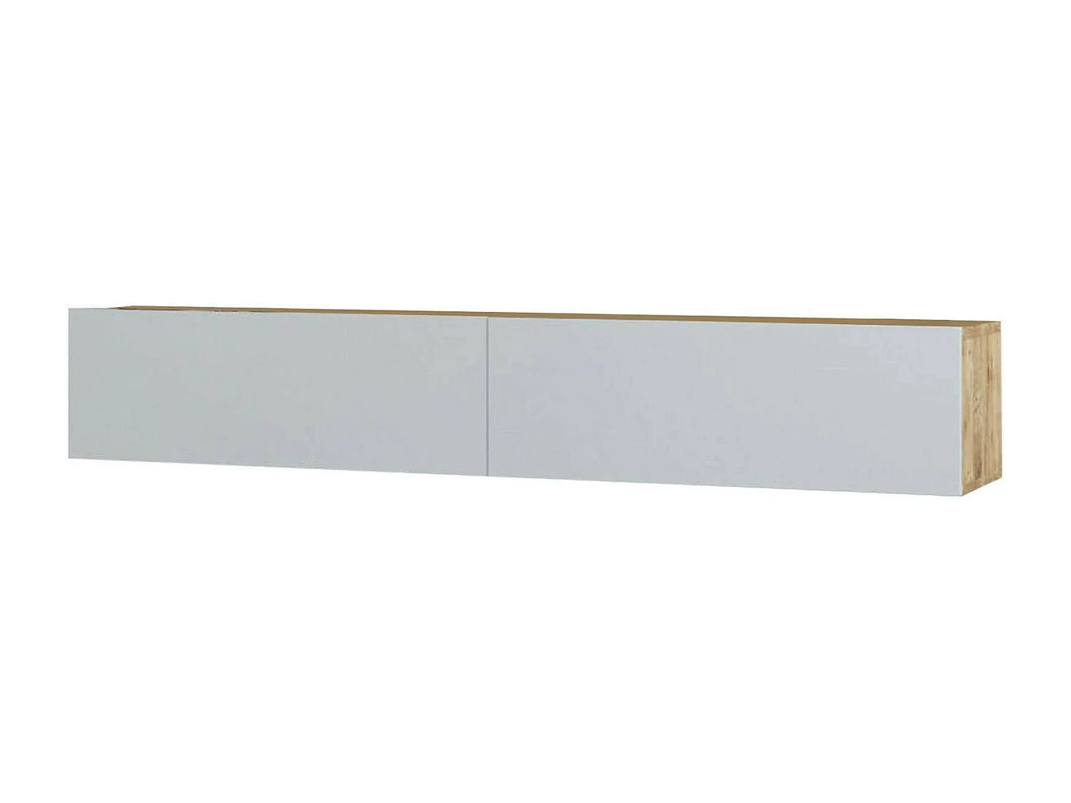 Dpirche tv-meubel, woonkamer dressoir, laag tv-meubel, uitgerust wandonderstel, 180x32h30 cm, eiken en wit