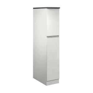 Dcasiragh keukenkast, multifunctionele kledingkast, kitchenettekast, multifunctionele koelkasthouder, 100% Made in Italy, 30x60h165 cm, glanzend wit en leisteen Dcasiragh keukenkast, multifunctionele kledingkast, kitchenettekast, multifunctionele koelkasthouder, 100% Made in Italy, 30x60h165 cm, glanzend wit en leisteen