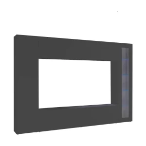 Dceid wandsysteem, TV-meubel woonkamerset, Multifunctioneel woonkamermeubel met vitrine en LED-licht, 100% Made in Italy, 260x30h180 cm, Antraciet Dceid wandsysteem, TV-meubel woonkamerset, Multifunctioneel woonkamermeubel met vitrine en LED-licht, 100% Made in Italy, 260x30h180 cm, Antraciet