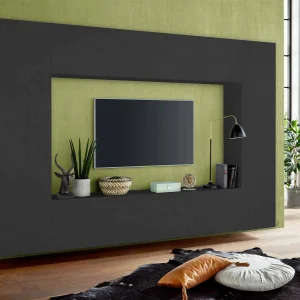 Dgirm wandsysteem, 4-deurs tv-meubel woonkamerset, multifunctioneel woonkamermeubilair, 100% Made in Italy, 260x30h180 cm, antraciet Dgirm wandsysteem, 4-deurs tv-meubel woonkamerset, multifunctioneel woonkamermeubilair, 100% Made in Italy, 260x30h180 cm, antraciet