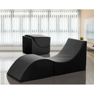Dabaz opklapbed, Poef om te bouwen tot een eenpersoonsbed, 100% Made in Italy, Poef om te bouwen tot chaise longue in eco-leer, 130x50h50 cm, Zwart Dabaz opklapbed, Poef om te bouwen tot een eenpersoonsbed, 100% Made in Italy, Poef om te bouwen tot chaise longue in eco-leer, 130x50h50 cm, Zwart