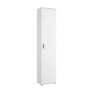 Dfuzat multifunctionele kledingkast, Multifunctionele opbergkast, Hoge multifunctionele kledingkast met 1 deur, 39x35h190 cm, Wit