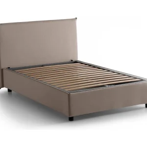 Daceva tweepersoonsbed, opbergbed met stoffen bekleding, 100% Made in Italy, opening aan de voorkant, geschikt voor matras 120×200 cm, duifgrijs