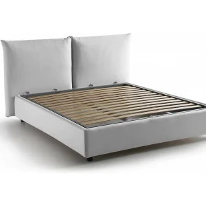 Ddestr tweepersoonsbed, Opbergbed met stoffen bekleding, 100% Made in Italy, Opening aan de voorkant, geschikt voor matras van 160×200 cm, Wit Ddestr tweepersoonsbed, Opbergbed met stoffen bekleding, 100% Made in Italy, Opening aan de voorkant, geschikt voor matras van 160×200 cm, Wit