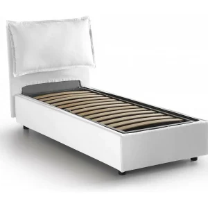 Dmosco eenpersoonsbed, Opbergbed met stoffen bekleding, 100% Made in Italy, Opening aan de voorzijde, geschikt voor matras van 80×190 cm, Wit Dmosco eenpersoonsbed, Opbergbed met stoffen bekleding, 100% Made in Italy, Opening aan de voorzijde, geschikt voor matras van 80×190 cm, Wit