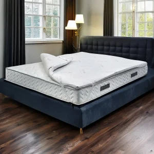 Dmarino dubbele topper, Topmatrasset met kussen, Memory Foam Topper, Hypoallergene en ademende Topper, 100% Made in Italy, 160x190xh5 cm
