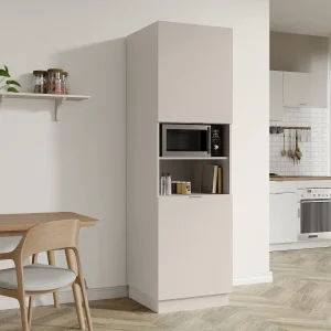 Keukenkast met 2 deuren en 2 nissen – Beige – CARMEO Keukenkast met 2 deuren en 2 nissen – Beige – CARMEO