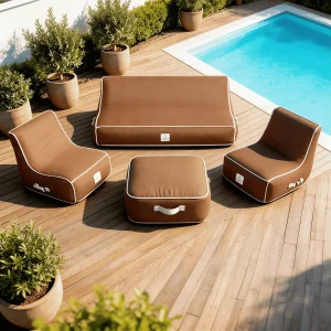 Coco Lounge Opblaasbare tuinloungeset Moka chocolade