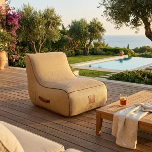 Coco Lounge Opblaasbare tuinfauteuil RIVIERA Boho sfeer jutekleur