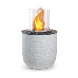 Brasero de jardin cheminée au bioéthanol pour intérieur et extérieur RAFFAELLO Blanc Perle d.35 x h55 Brasero de jardin cheminée au bioéthanol pour intérieur et extérieur RAFFAELLO Blanc Perle d.35 x h55