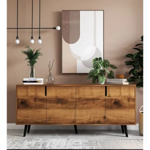 Moderne Houten Buffet "Latina" – Bruin – 180 x 45 x 80 cm – Stijlvol Ontwerp