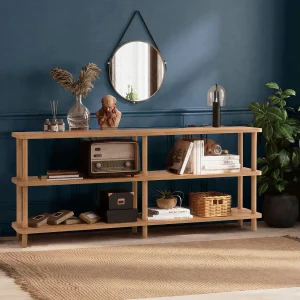 Moderne Industriële Houten Boekenkast "Zen" – Bruin – 180 x 35 x 75 cm – Stijlvol en Praktisch Moderne Industriële Houten Boekenkast "Zen" – Bruin – 180 x 35 x 75 cm – Stijlvol en Praktisch