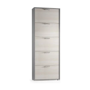 Dgratto schoenenrek, Multifunctioneel entreemeubilair met 5 vouwdeuren, Moderne schoenenkast, 100% Made in Italy, 67x18h184 cm, Lariks Dgratto schoenenrek, Multifunctioneel entreemeubilair met 5 vouwdeuren, Moderne schoenenkast, 100% Made in Italy, 67x18h184 cm, Lariks