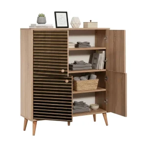 Dgiannin Dressoir, Woonkamer Buffet, Woonkamer, Keuken Pantry, 95x36h111 cm, Eiken Dgiannin Dressoir, Woonkamer Buffet, Woonkamer, Keuken Pantry, 95x36h111 cm, Eiken