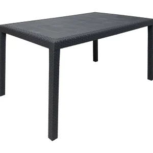 Dmachac buitentafel, Rechthoekige eettafel, Multifunctionele tuintafel met rotaneffect, 100% Made in Italy, 150x90h72 cm, Antraciet Dmachac buitentafel, Rechthoekige eettafel, Multifunctionele tuintafel met rotaneffect, 100% Made in Italy, 150x90h72 cm, Antraciet