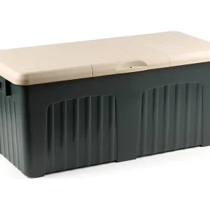 Dmora Kist Foligno 125x57x56h cm Grijs uv-bestendig, Waterdicht, Met Slot, Kunststof Structuur Gemaakt in Italië Dmora Kist Foligno 125x57x56h cm Grijs uv-bestendig, Waterdicht, Met Slot, Kunststof Structuur Gemaakt in Italië