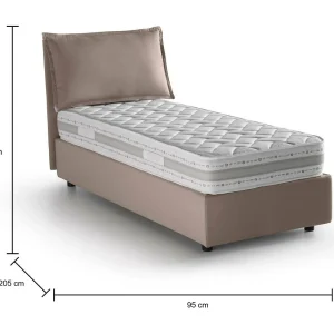 Daugust eenpersoonsbed, Opbergbed met stoffen bekleding, 100% Made in Italy, Opening aan de voorkant, inclusief matras van 80×190 cm, Taupe Daugust eenpersoonsbed, Opbergbed met stoffen bekleding, 100% Made in Italy, Opening aan de voorkant, inclusief matras van 80×190 cm, Taupe