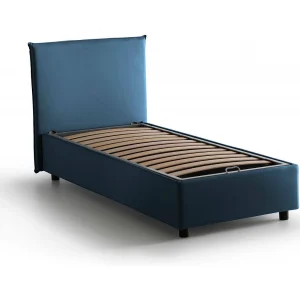 Talamo Italia Eenpersoonsbed Bruna Blauw Afneembare Hoes, Opslagruimte, Matrasmaat 80×190 cm Made in Italy Talamo Italia Eenpersoonsbed Bruna Blauw Afneembare Hoes, Opslagruimte, Matrasmaat 80×190 cm Made in Italy