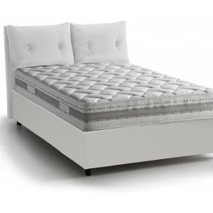 Dmorin tweepersoonsbed, Opbergbed met bekleding van eco-leer, 100% Made in Italy, Opening aan de voorzijde, inclusief matras 160×190 cm, Wit Dmorin tweepersoonsbed, Opbergbed met bekleding van eco-leer, 100% Made in Italy, Opening aan de voorzijde, inclusief matras 160×190 cm, Wit