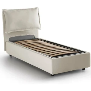 Dpal eenpersoonsbed, Opbergbed met stoffen bekleding, 100% Made in Italy, Opening aan de voorkant, geschikt voor matras 90×190 cm, Beige Dpal eenpersoonsbed, Opbergbed met stoffen bekleding, 100% Made in Italy, Opening aan de voorkant, geschikt voor matras 90×190 cm, Beige
